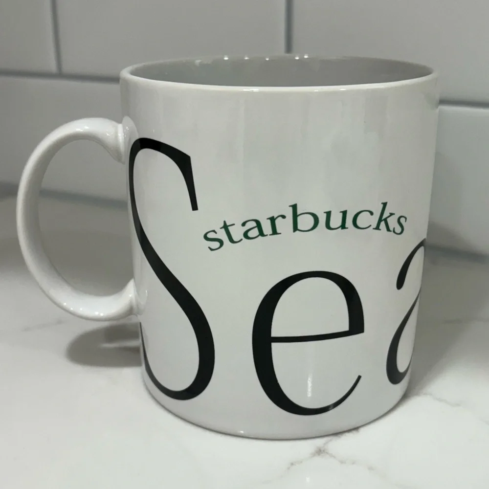 Starbucks 1994 Seattle City Mug Green Space Needle Thailand Vintage Rare